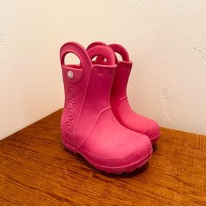 Crocs Mud Boots- Toddler Size 6- Pink EC